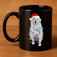 Great Pyrenees Christmas Lights Xmas Patou Pyrenean Gift 11oz C Handle Ceramic Mug
