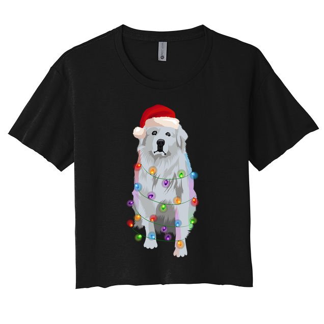 Great Pyrenees Christmas Lights Xmas Patou Pyrenean Gift Crop Top