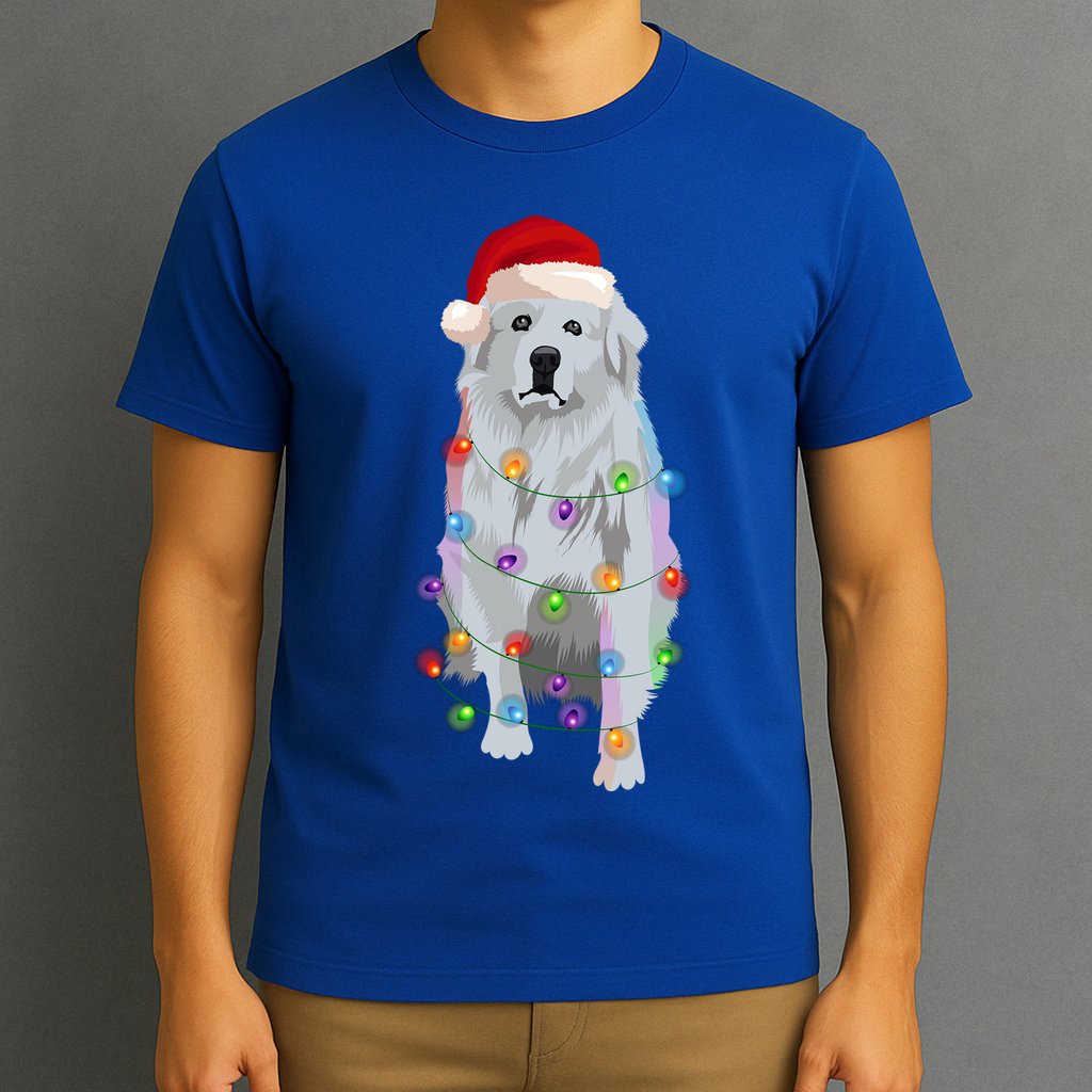 Great Pyrenees Christmas Lights Xmas Patou Pyrenean Gift T-Shirt