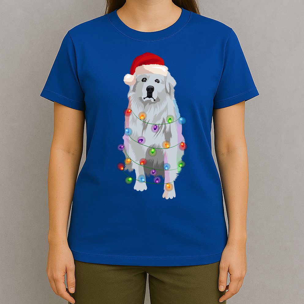 Great Pyrenees Christmas Lights Xmas Patou Pyrenean Gift T-Shirt