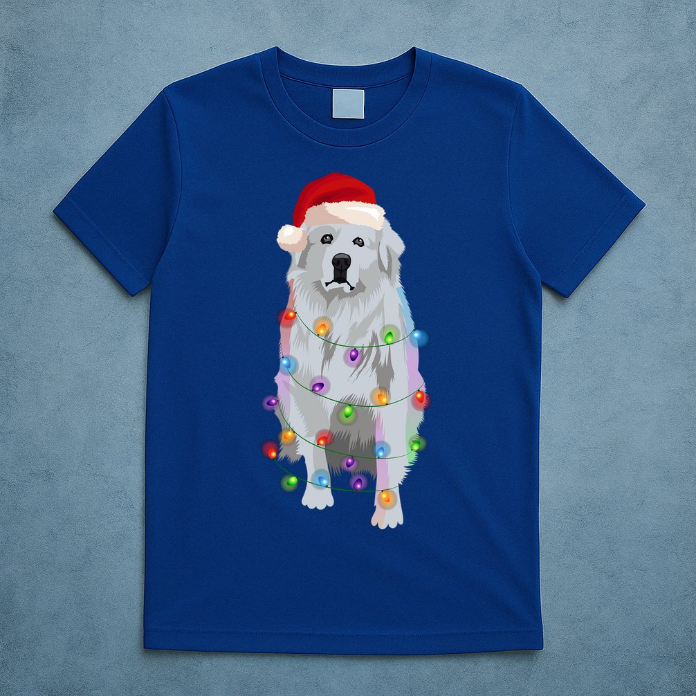 Great Pyrenees Christmas Lights Xmas Patou Pyrenean Gift T-Shirt