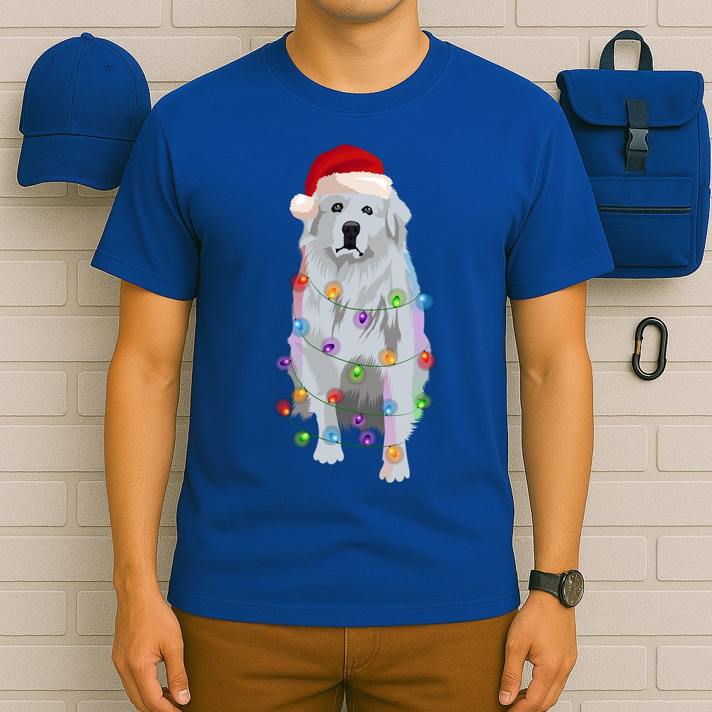 Great Pyrenees Christmas Lights Xmas Patou Pyrenean Gift T-Shirt