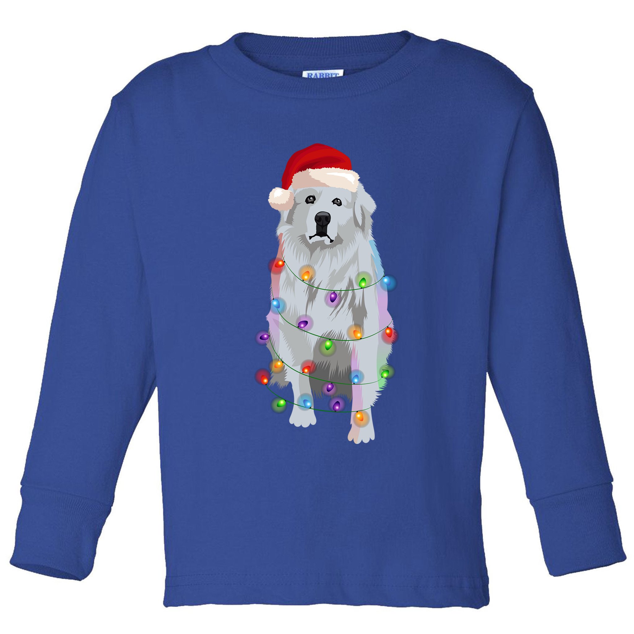 Great Pyrenees Christmas Lights Xmas Patou Pyrenean Gift Toddler Long Sleeve Shirt
