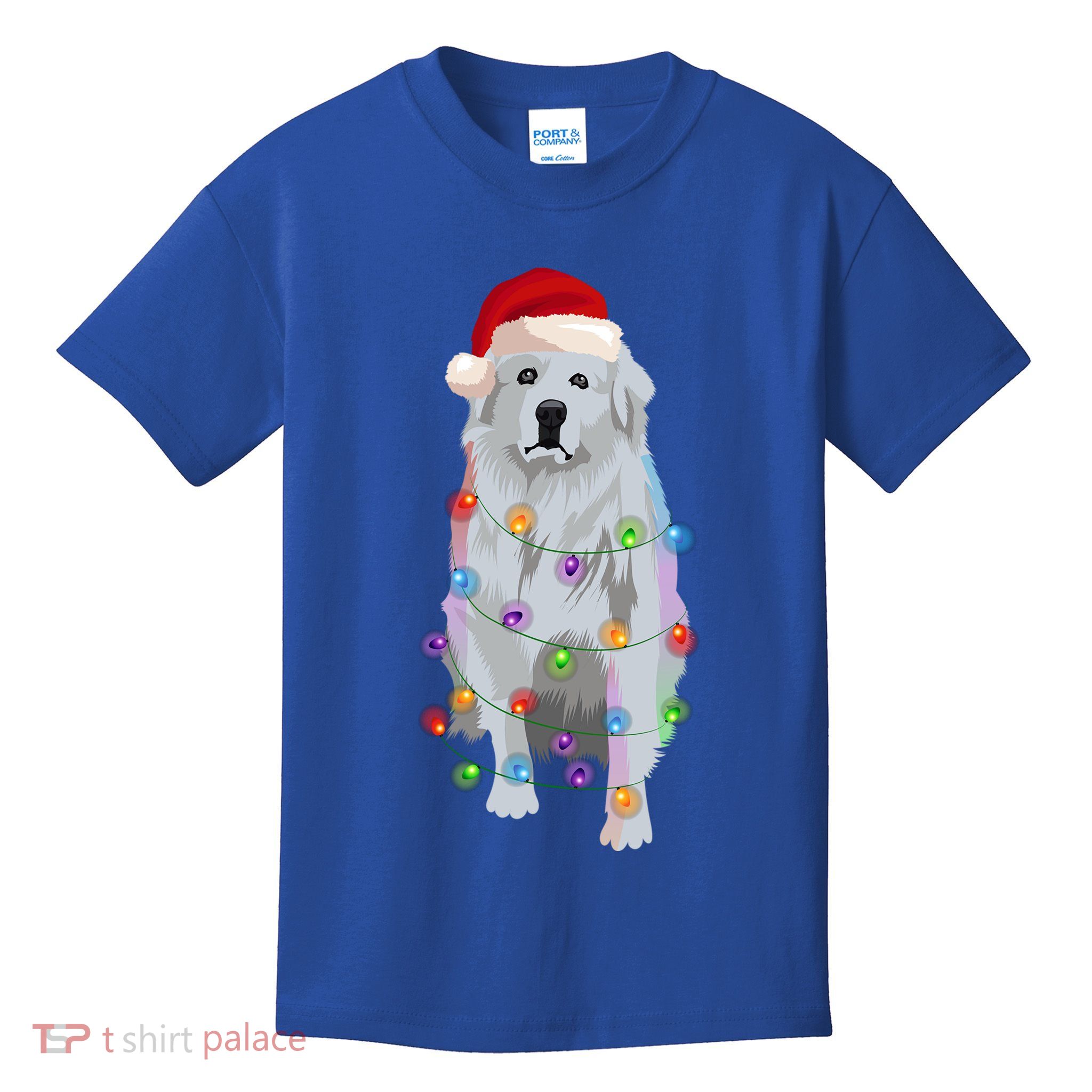 Great Pyrenees Christmas Lights Xmas Patou Pyrenean Gift Kids T-Shirt