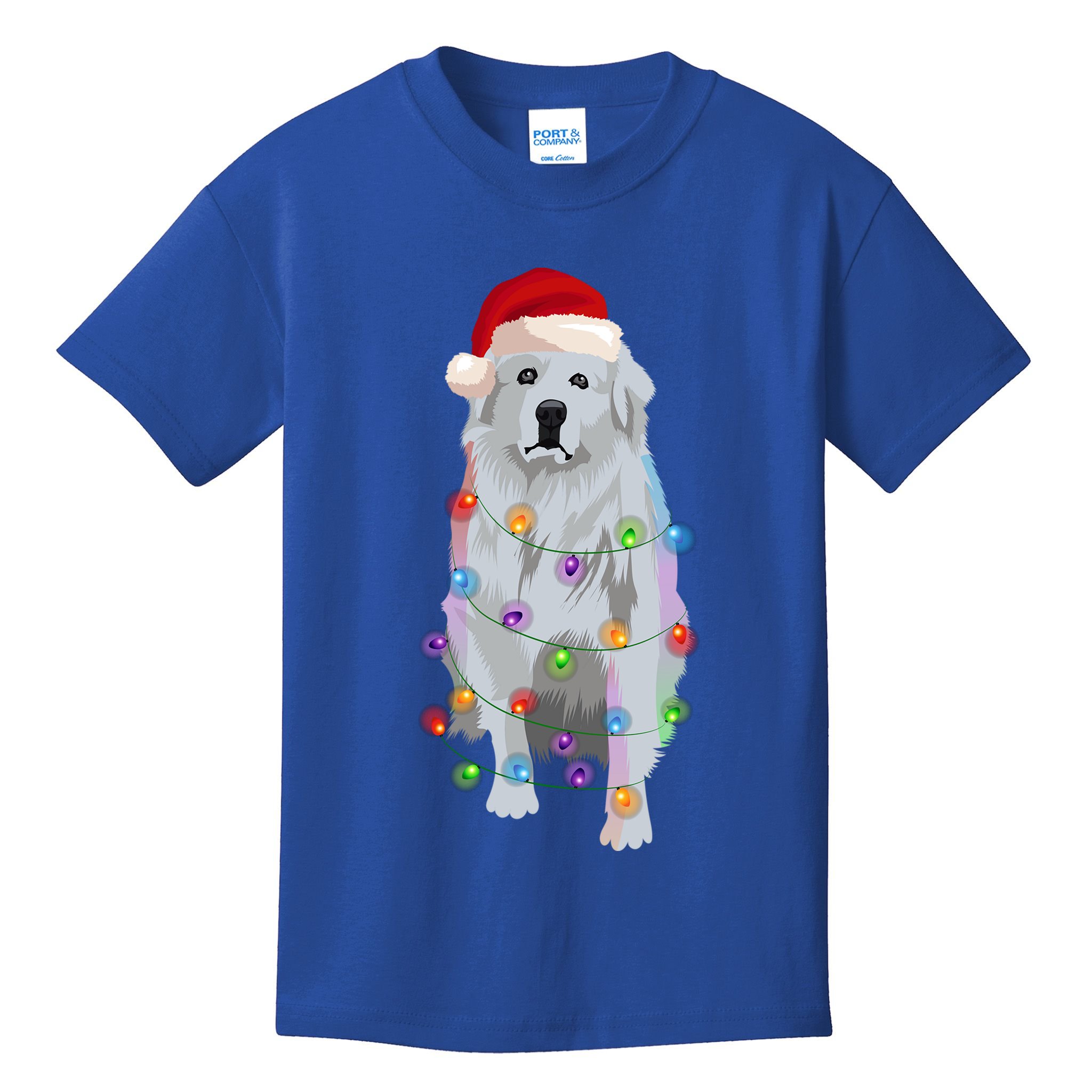 Great Pyrenees Christmas Lights Xmas Patou Pyrenean Gift Kids T-Shirt