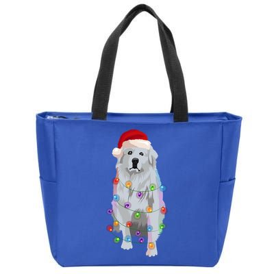 Great Pyrenees Christmas Lights Xmas Patou Pyrenean Gift Zip Tote Bag