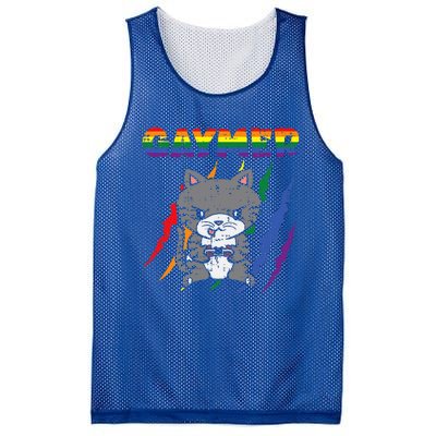 Gaymer Purride Cat Video Game Gamer Lgbtq Mesh Reversible Basketball Jersey Tank