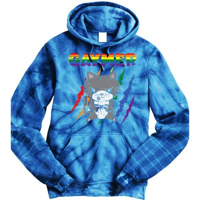 Gaymer Purride Cat Video Game Gamer Lgbtq Tie Dye Hoodie