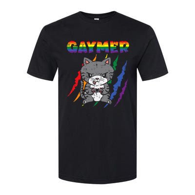 Gaymer Purride Cat Video Game Gamer Lgbtq Softstyle® CVC T-Shirt