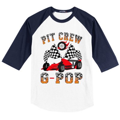 Gpop Pit Crew Fire Race Car Birthday Baseball Sleeve Shirt