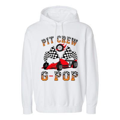 Gpop Pit Crew Fire Race Car Birthday Garment-Dyed Fleece Hoodie