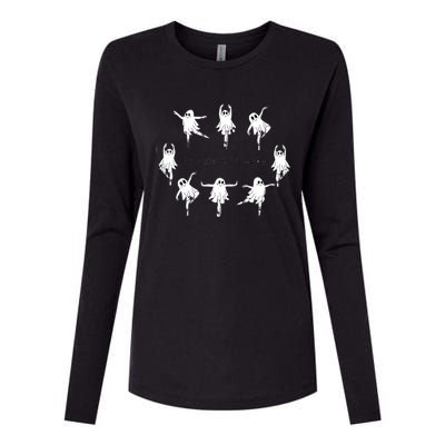 Ghost Pas De BooréE Ballet Dancer Spooky Halloween Womens Cotton Relaxed Long Sleeve T-Shirt