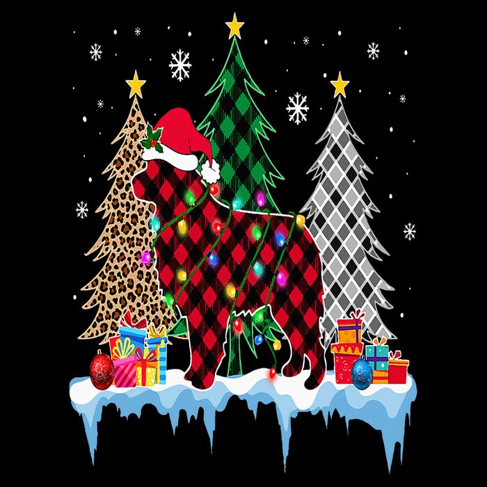 Great Pyrenees Dog Tree Christmas Lights Funny Xmas Pajama Flexfit Unipanel Trucker Cap