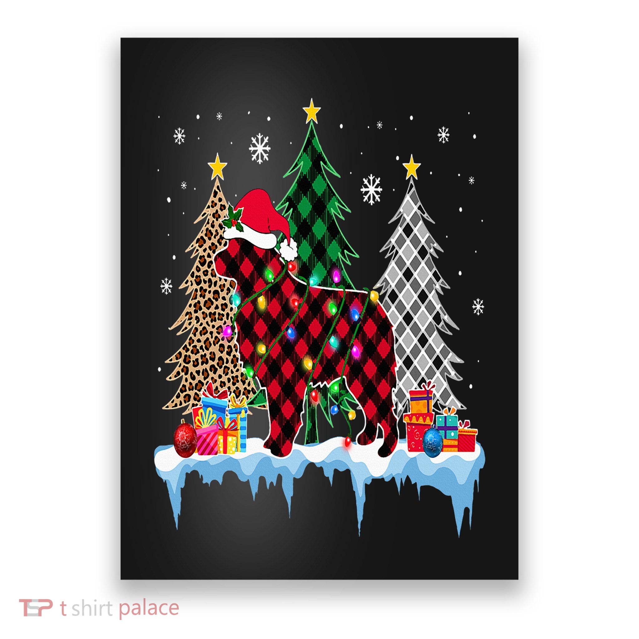 Great Pyrenees Dog Tree Christmas Lights Funny Xmas Pajama Poster