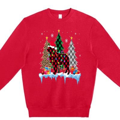 Great Pyrenees Dog Tree Christmas Lights Funny Xmas Pajama Premium Crewneck Sweatshirt