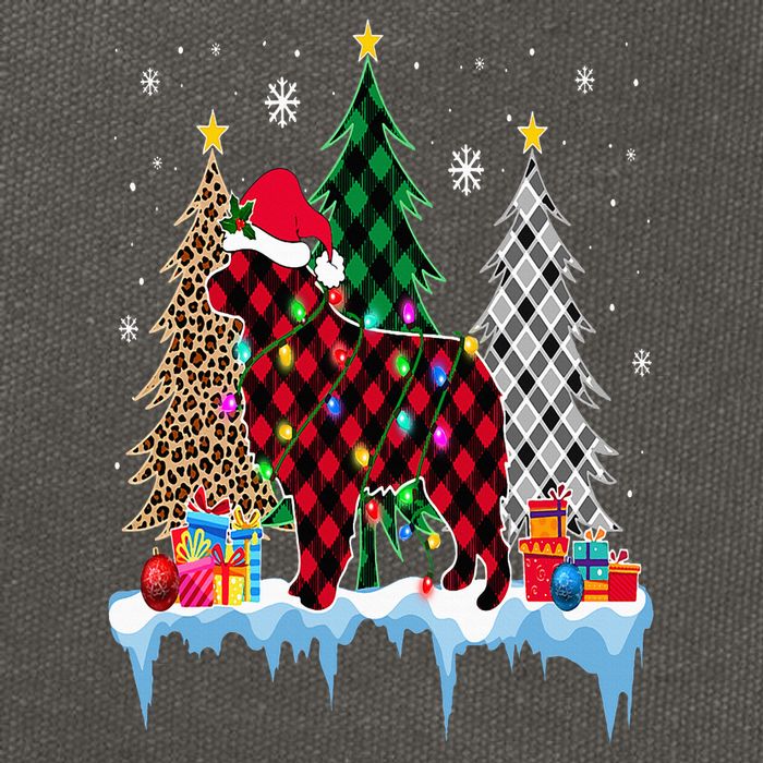 Great Pyrenees Dog Tree Christmas Lights Funny Xmas Pajama Cotton Canvas Backpack