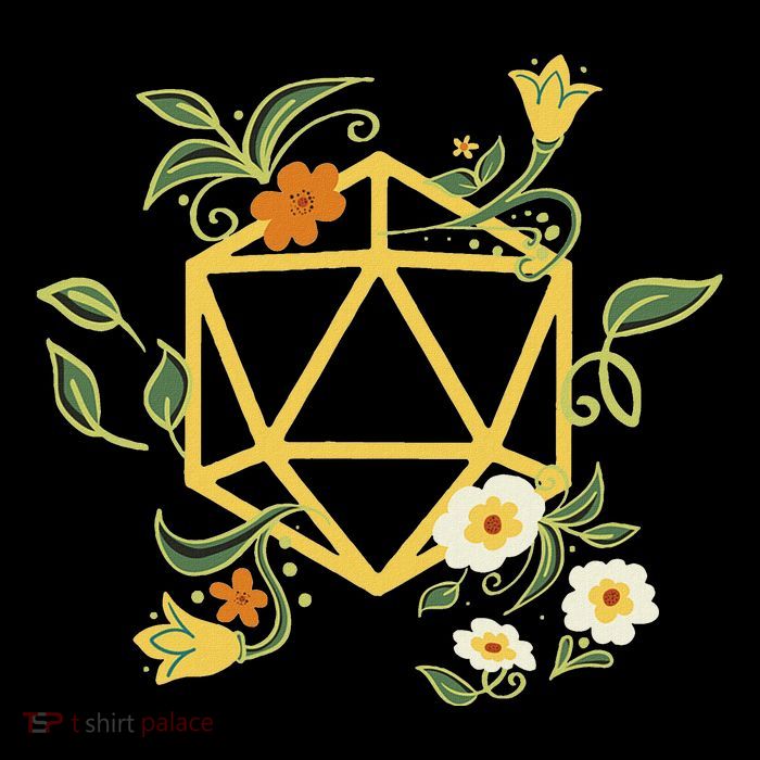 Geeky Polyhedral D20 Dice Set Plant Nerdy Button