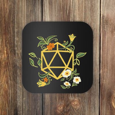 Geeky Polyhedral D20 Dice Set Plant Nerdy Coaster