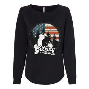 Golfing Patriotic Duty Golfer American Flag Playing Golf Womens California Wash Sweatshirt