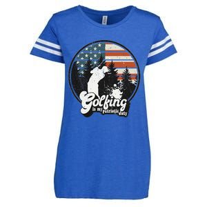 Golfing Patriotic Duty Golfer American Flag Playing Golf Enza Ladies Jersey Football T-Shirt