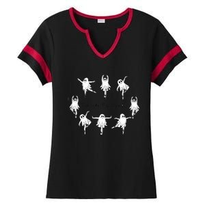 Ghost Pas De Boo RéE Ballet Dancer Spooky Halloween Ladies Halftime Notch Neck Tee