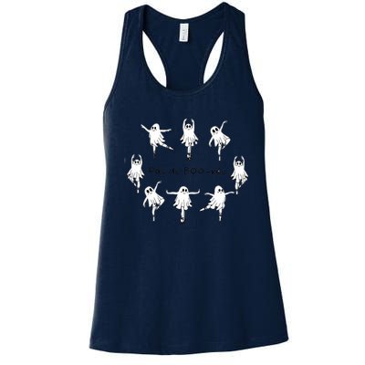 Ghost Pas De Boo RéE Ballet Dancer Spooky Halloween Women's Racerback Tank