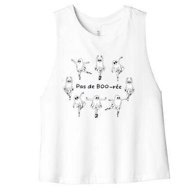 Ghost Pas De Boo RéE Ballet Dancer Spooky Halloween Women's Racerback Cropped Tank