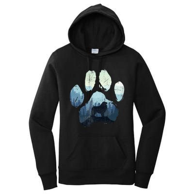 Great Pyrenees Dog Paw Mom Dad Mountains Women's Pullover Hoodie