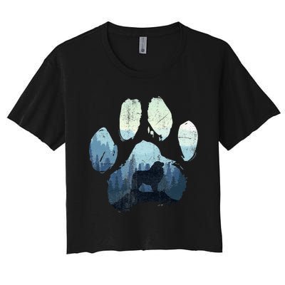 Great Pyrenees Dog Paw Mom Dad Mountains Women's Crop Top Tee