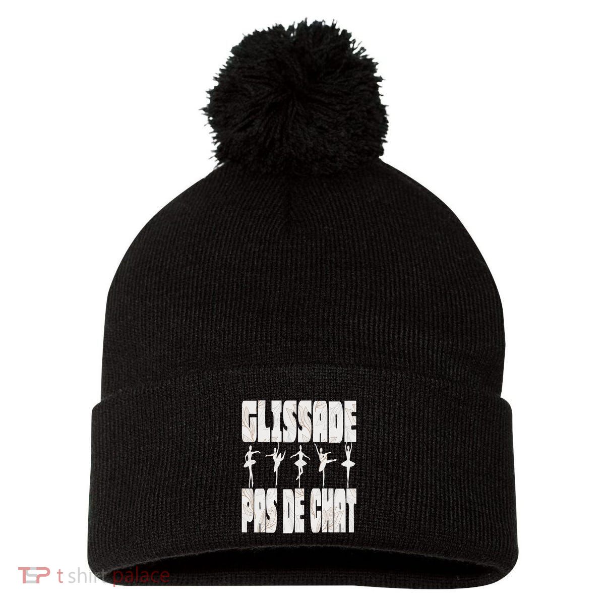 Glissade Pas De Chat Ballet Ballerina Dancer Funny Pom Pom 12in Knit Beanie