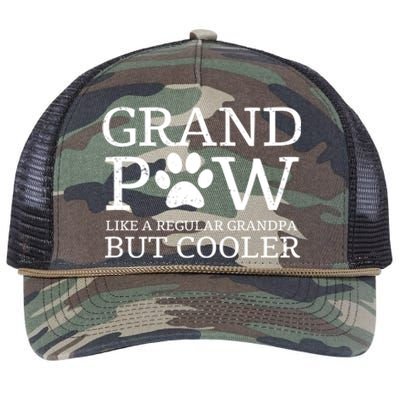 Grand Paw Dog Grandpa Grandpaw Pawpa Dogs Regular But Cooler Meaningful Gift Retro Rope Trucker Hat Cap