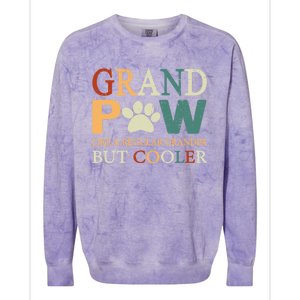 Grand Paw Dog Lover Fathers Day Grandpaw Grandpa Father Gift Colorblast Crewneck Sweatshirt