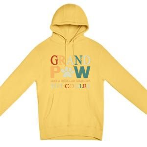 Grand Paw Dog Lover Fathers Day Grandpaw Grandpa Father Gift Premium Pullover Hoodie