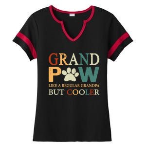 Grand Paw Dog Lover Fathers Day Grandpaw Grandpa Father Gift Ladies Halftime Notch Neck Tee