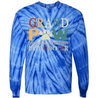 Grand Paw Dog Lover Fathers Day Grandpaw Grandpa Father Gift Tie-Dye Long Sleeve Shirt