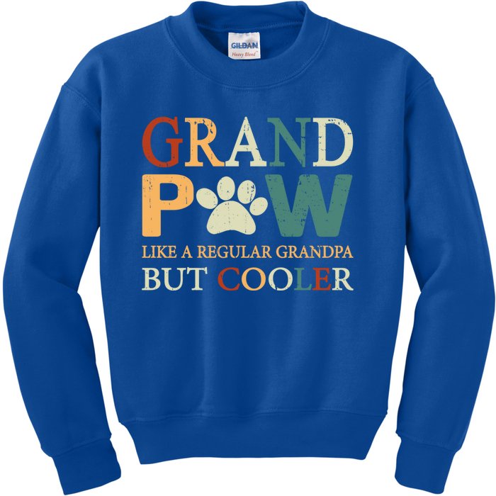 Grand Paw Dog Lover Fathers Day Grandpaw Grandpa Father Gift Kids Sweatshirt