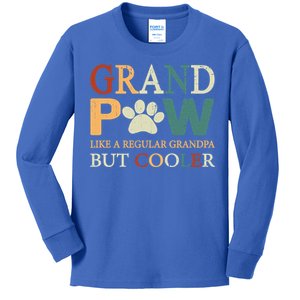 Grand Paw Dog Lover Fathers Day Grandpaw Grandpa Father Gift Kids Long Sleeve Shirt