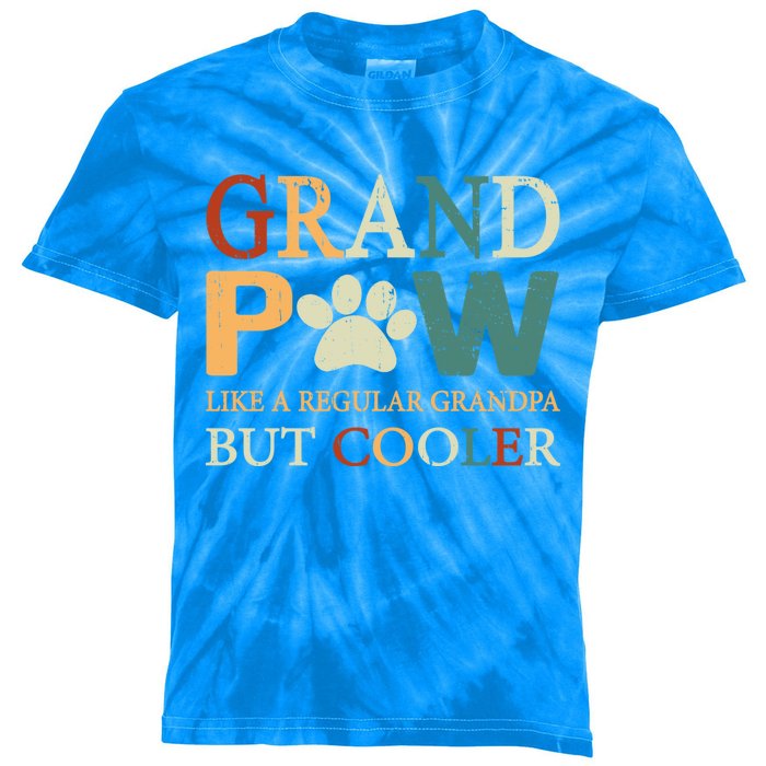 Grand Paw Dog Lover Fathers Day Grandpaw Grandpa Father Gift Kids Tie-Dye T-Shirt