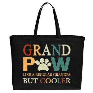 Grand Paw Dog Lover Fathers Day Grandpaw Grandpa Father Gift Cotton Canvas Jumbo Tote