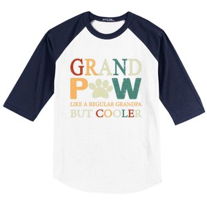 Grand Paw Dog Lover Fathers Day Grandpaw Grandpa Father Gift Baseball Sleeve Shirt