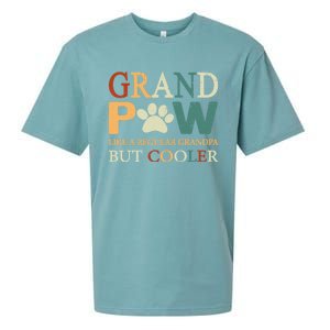 Grand Paw Dog Lover Fathers Day Grandpaw Grandpa Father Gift Sueded Cloud Jersey T-Shirt