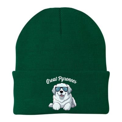 Great Pyrenees Dog With Sunglasses Cool Great Pyrenees Knit Cap Winter Beanie