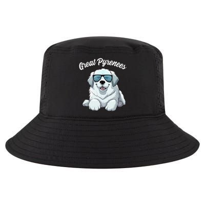 Great Pyrenees Dog With Sunglasses Cool Great Pyrenees Cool Comfort Performance Bucket Hat