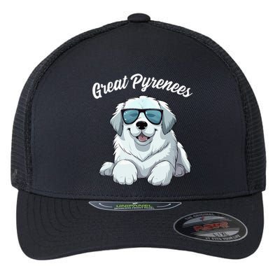 Great Pyrenees Dog With Sunglasses Cool Great Pyrenees Flexfit Unipanel Trucker Cap