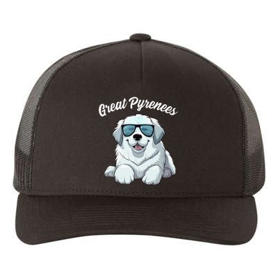 Great Pyrenees Dog With Sunglasses Cool Great Pyrenees Yupoong Adult 5-Panel Trucker Hat