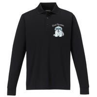 Great Pyrenees Dog With Sunglasses Cool Great Pyrenees Performance Long Sleeve Polo