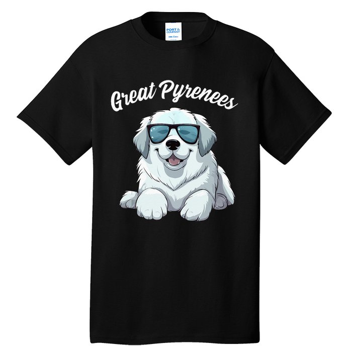 Great Pyrenees Dog With Sunglasses Cool Great Pyrenees Tall T-Shirt