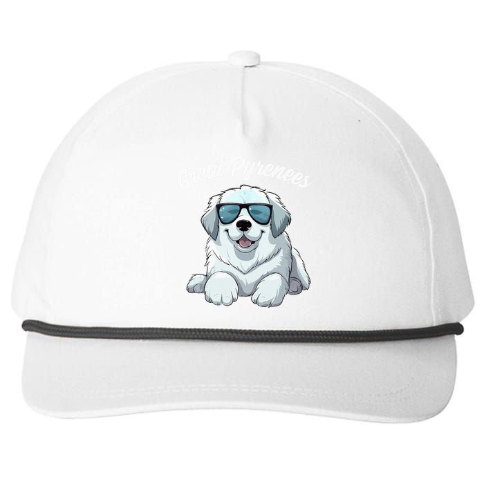 Great Pyrenees Dog With Sunglasses Cool Great Pyrenees Snapback Five-Panel Rope Hat