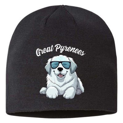 Great Pyrenees Dog With Sunglasses Cool Great Pyrenees Sustainable Beanie