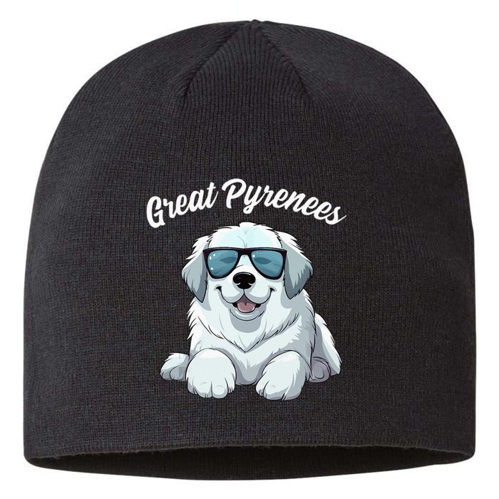 Great Pyrenees Dog With Sunglasses Cool Great Pyrenees Sustainable Beanie